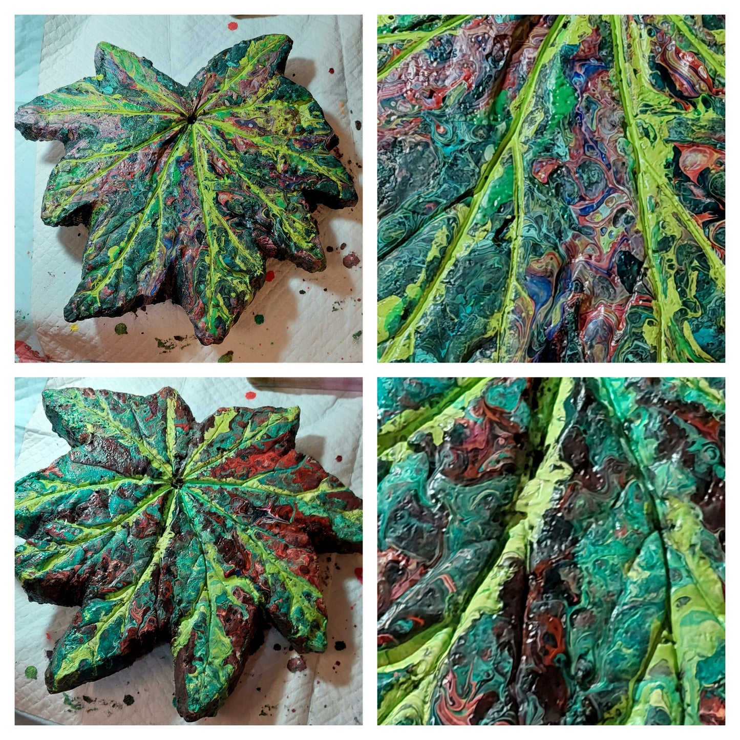 Handcrafted Pet Memorial Leaf Casting - Custom Begonia/Hosta Hypertufa, Bespoke Ashes Tribute for Pet Owners