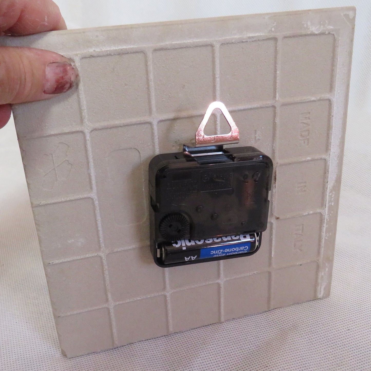 Hand Painted Mountain Clock on Recycled Tile – Autumn Colors, Rustler’s Loop Colorado Inspired, Wall/Table Clock, Habitat for Humanity