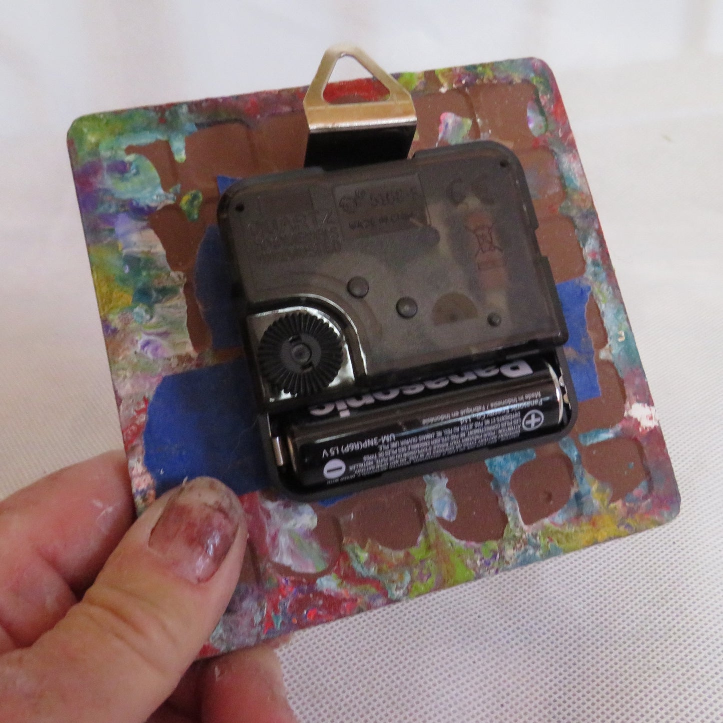 Bright Acrylic Pour Paint 4x4 Clocks Inspired by Cinco de Mayo | Unique Decor for Home Year-Round