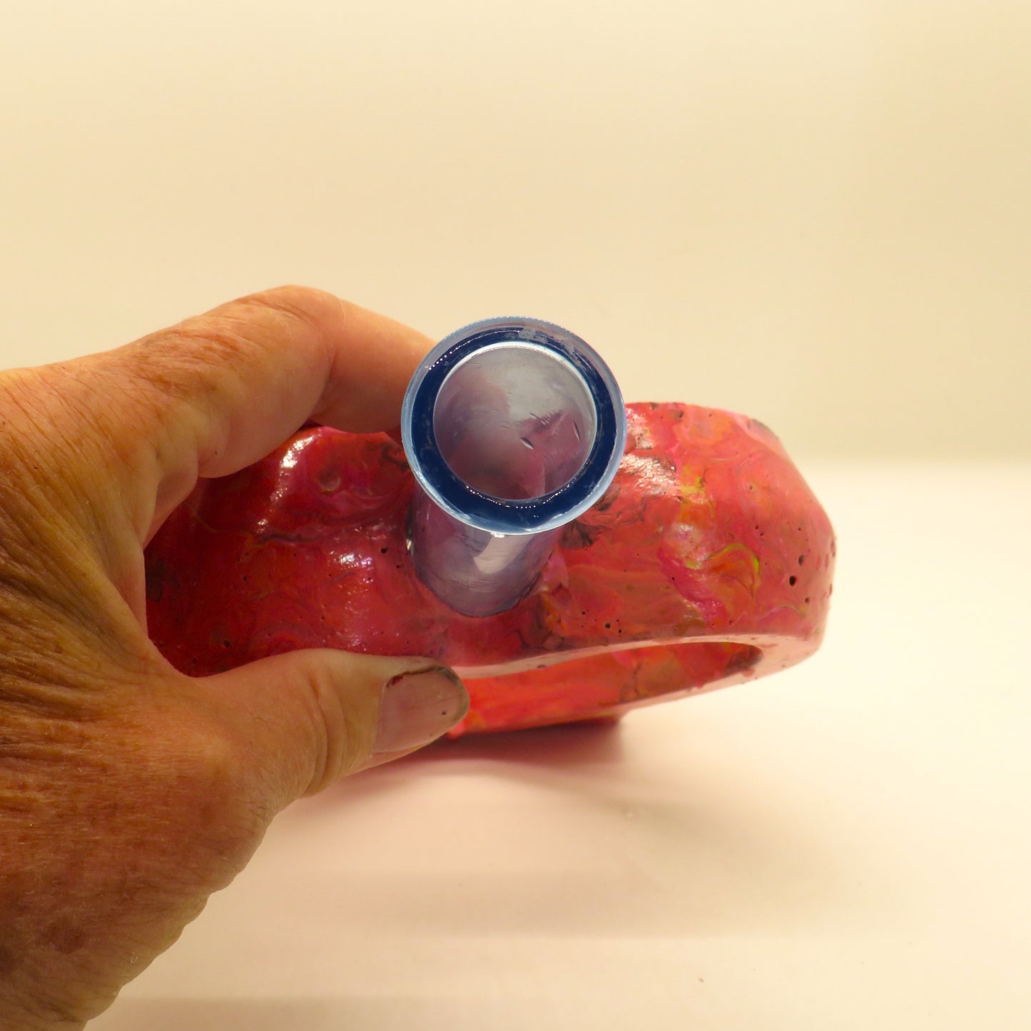 Hand-Painted Cement Heart Plant Test Tube Vase | Rooting Tube Holder | Unique Valentine's Gift for Plant Lovers