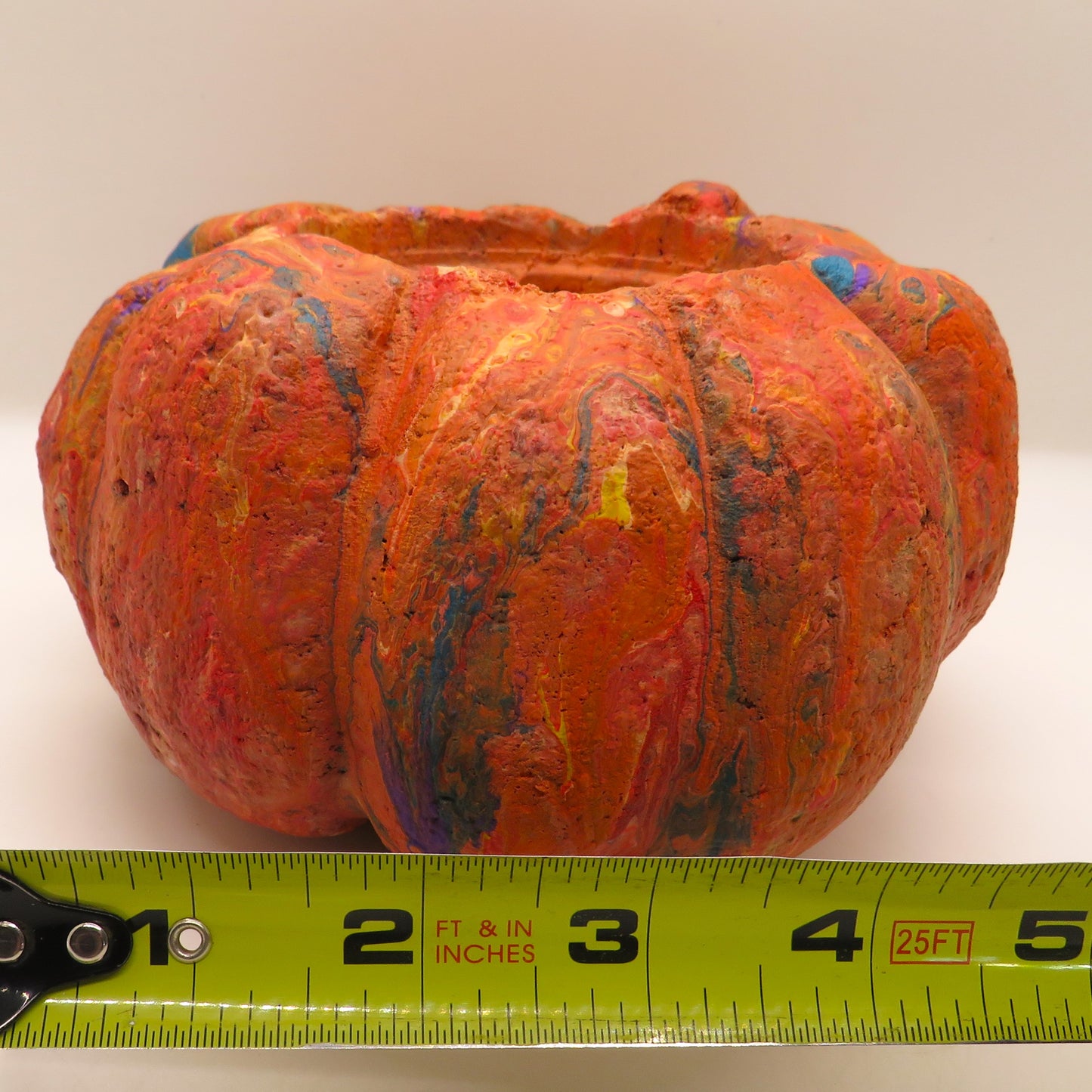 Handmade Hypertufa Pumpkin Planters for Halloween and Thanksgiving - Unique Fluid Art Decorations