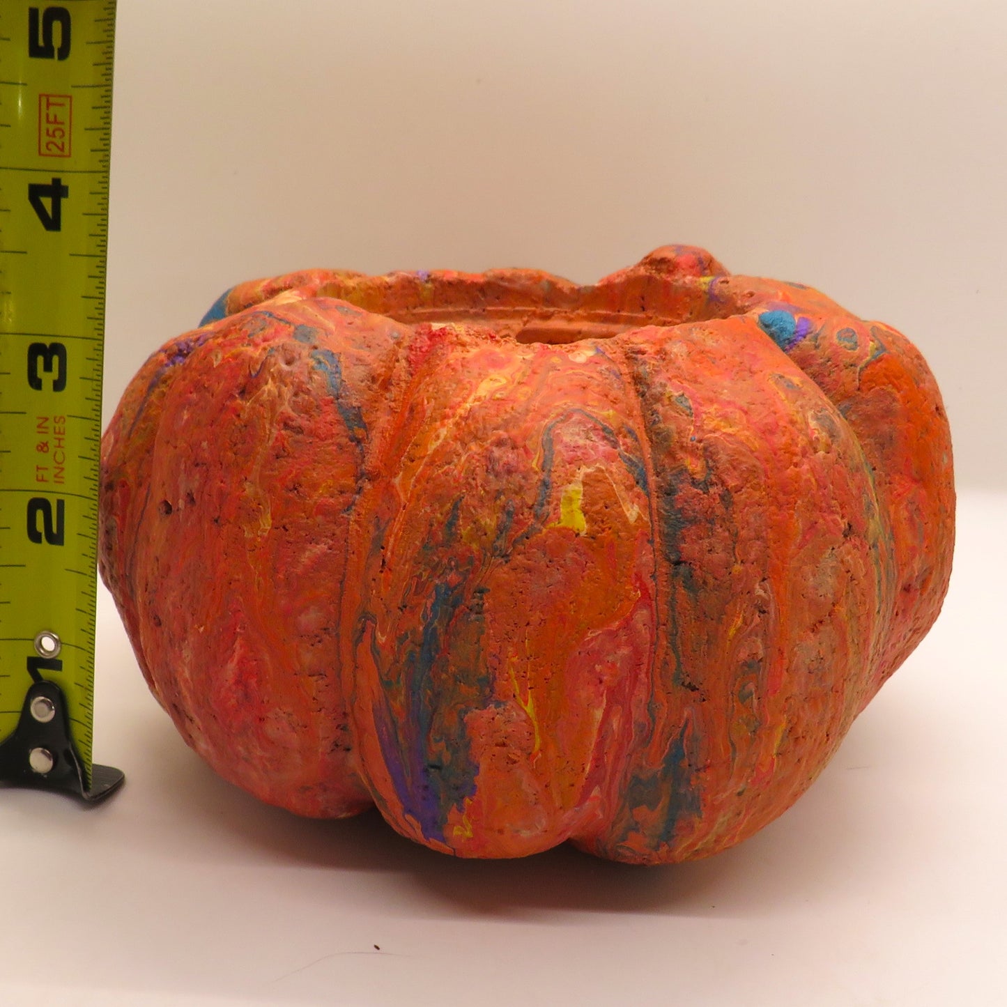 Handmade Hypertufa Pumpkin Planters for Halloween and Thanksgiving - Unique Fluid Art Decorations