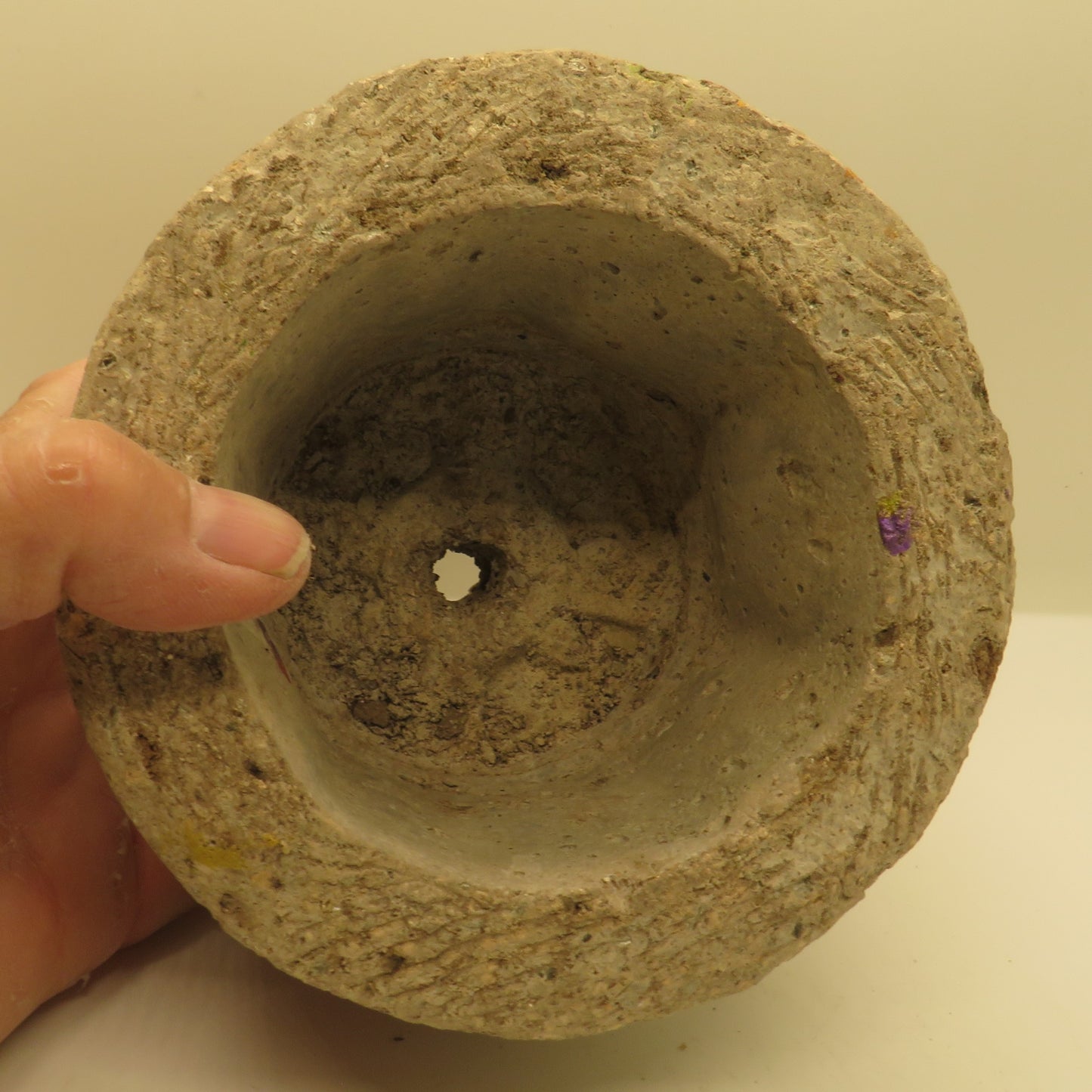 Handmade Rustic Hypertufa Pot with Fall Leaf Imprints - Ideal for Succulents - Unique Garden Decor