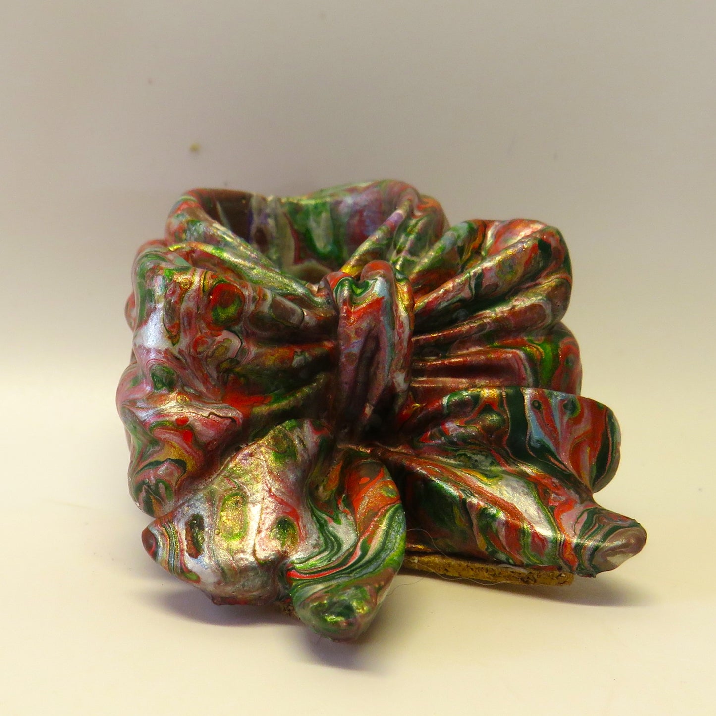 Delicate Bow Candleholders for Tapered Candles, Decor for Christmas, or Other Occasions, Handmade Cement Art