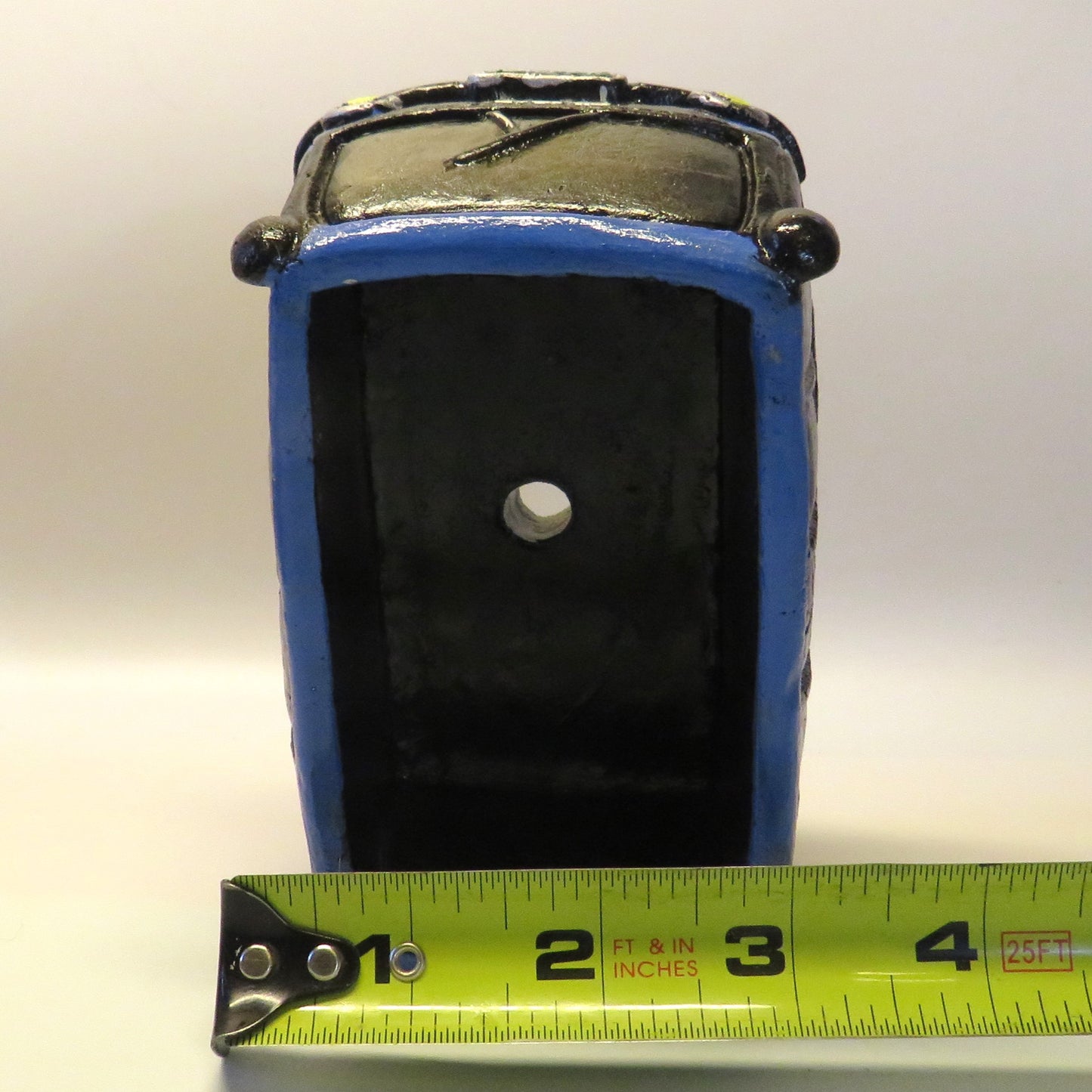 Handcrafted Blue City Transit Bus Succulent Planter with Drainage Hole and Colorado Plates