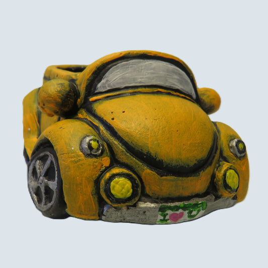 Brightly Colored Antique Hippy Bug Car Succulent Planter with Drainage Hole for Indoor Outdoor Decor: Custom Colors Available
