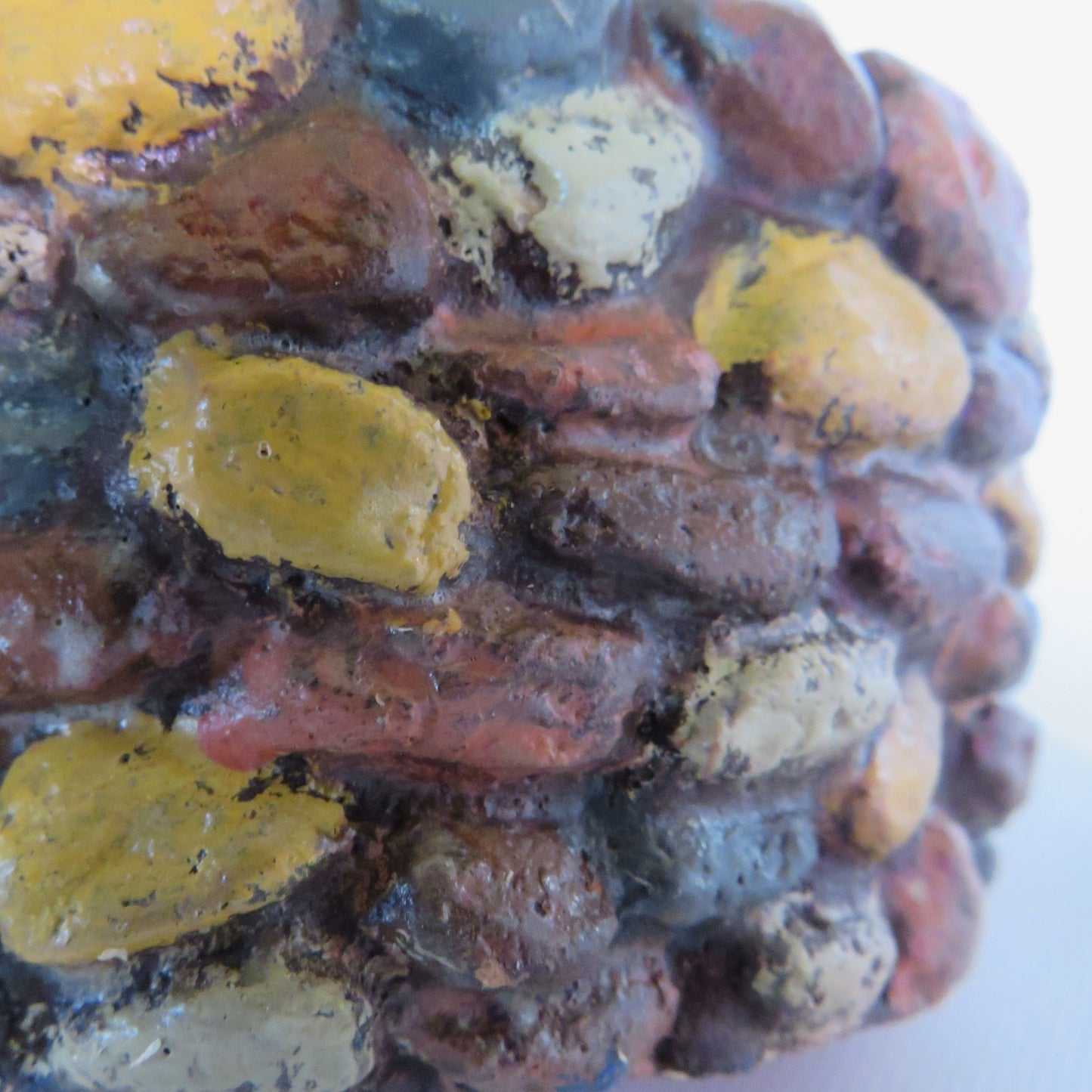 Colorful Pebble Cement Succulent Planter | Small Round Decorative Pot with Optional Faux Plants