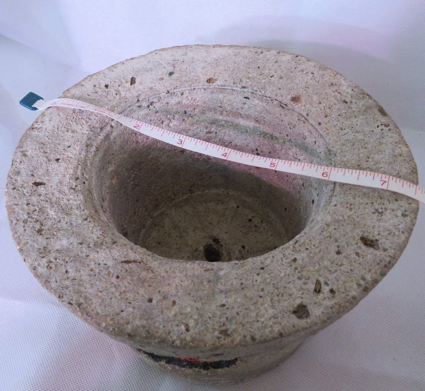 Rustic Hypertufa Planter - Durable Indoor/Outdoor Carved Brick and Stucco Design