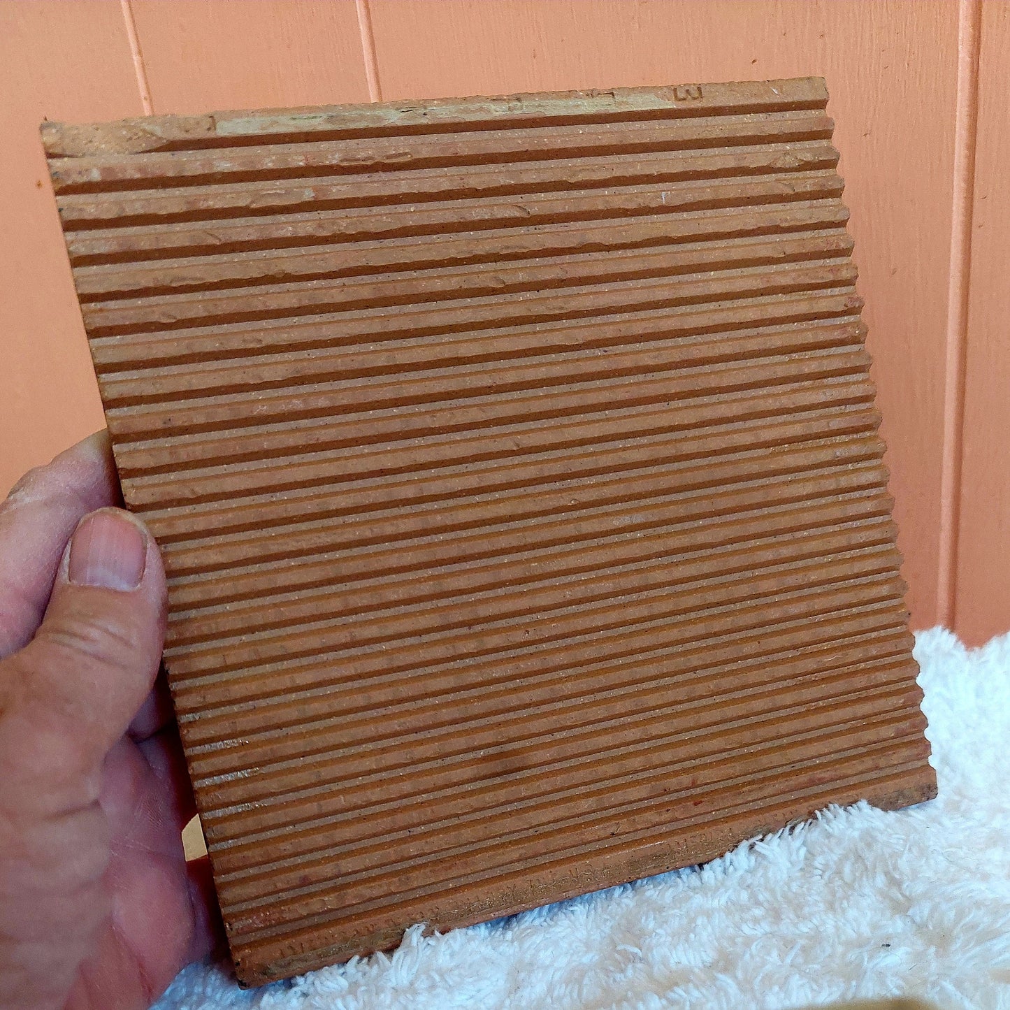 Unique Fireworks Begonia Hand Painted Tile - Wall Art & Trivet, Eco-Friendly Home Decor, Upcycled Ceramic Artwork