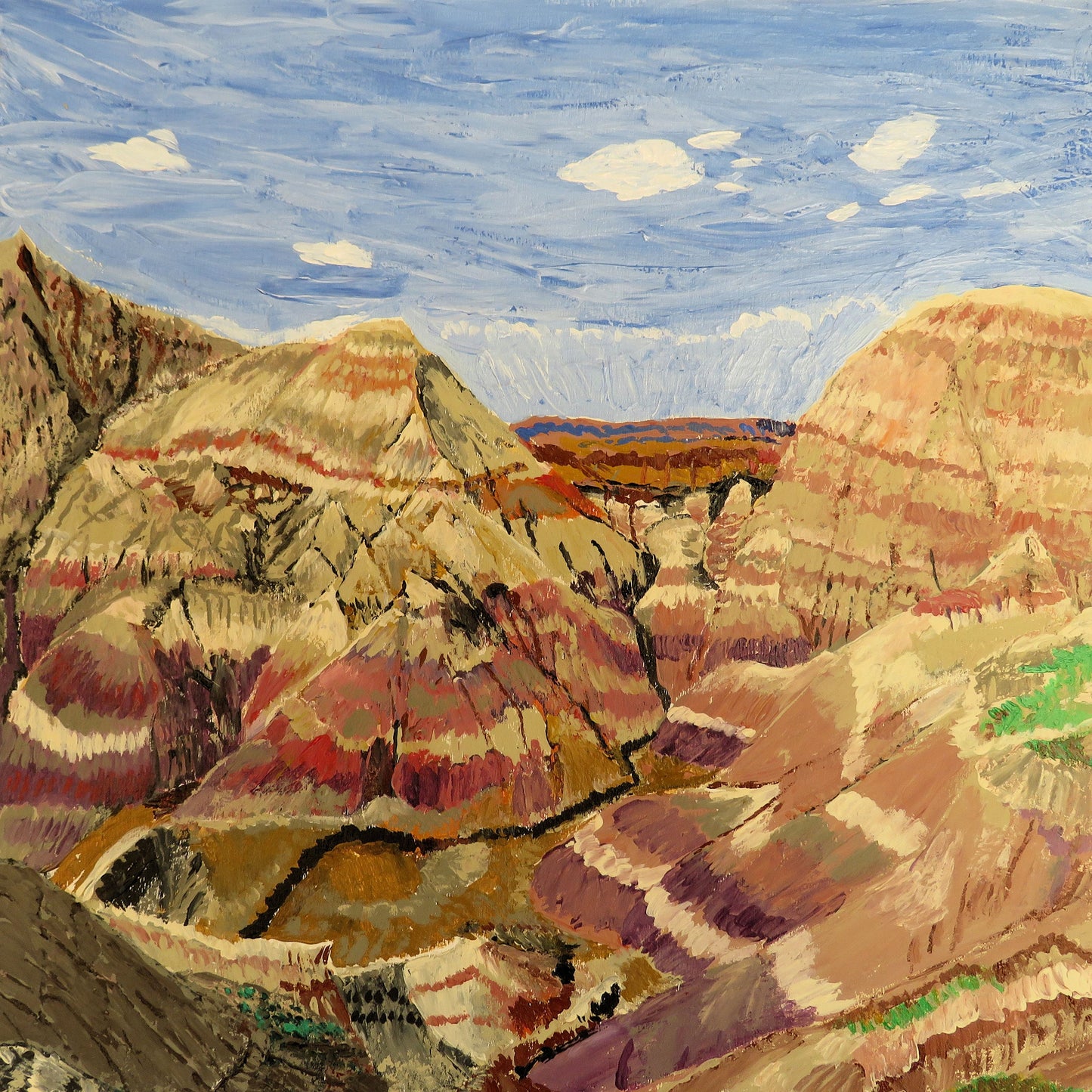 Painted Desert Art Print - 8x8 Signed Original Arizona Landscape, Wall Decor, Home Artisanal Touch