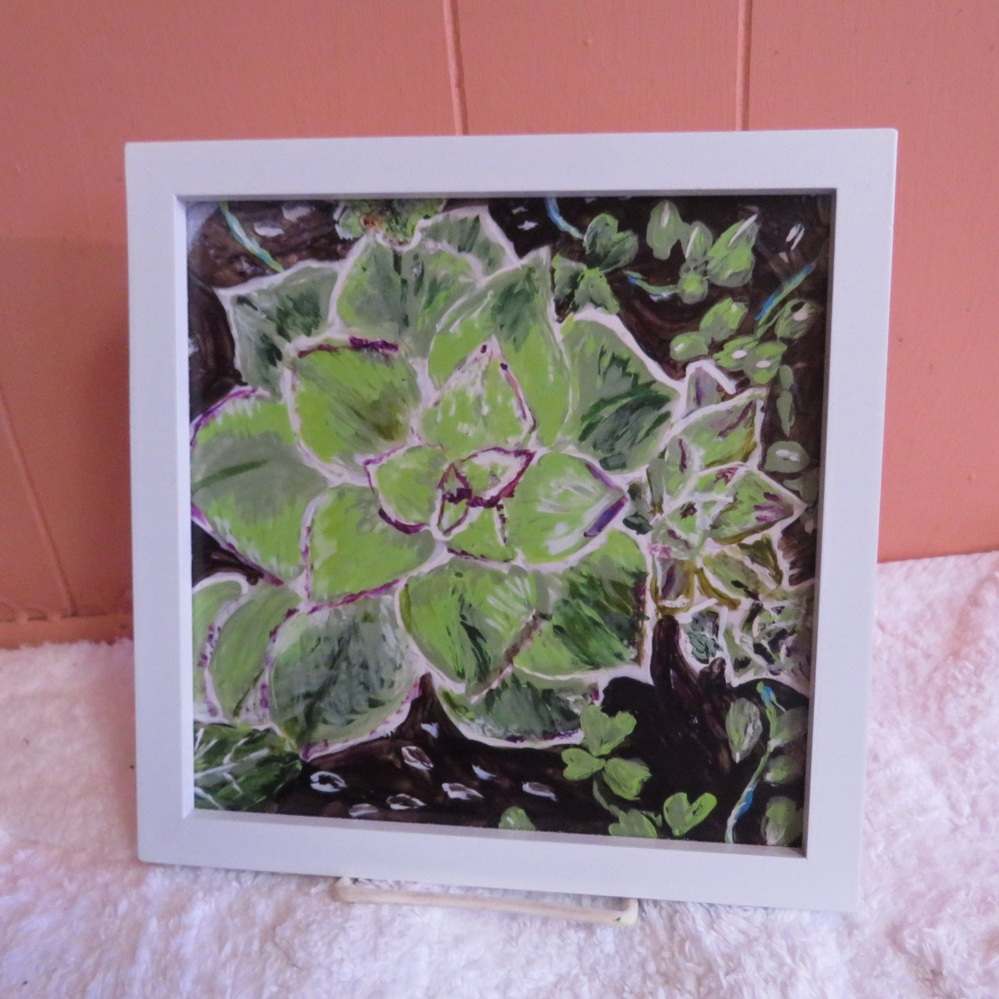 Botanical Art Print - Handmade Signed Succulent Painting 8x8, Perfect Home Decor
