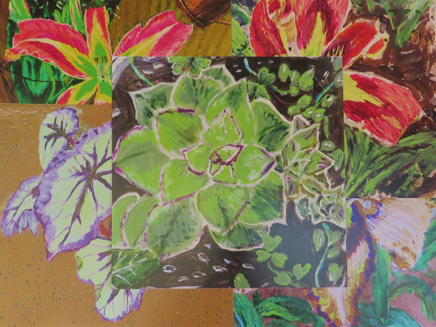 Botanical Art Print - Handmade Signed Succulent Painting 8x8, Perfect Home Decor