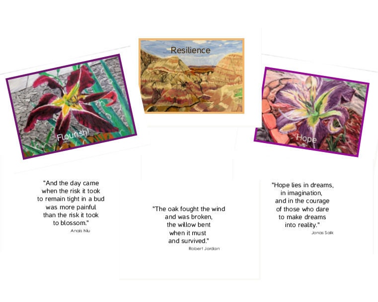 Inspirational Handmade Greeting Cards 5X7 with Positive Quotes and Vibrant Art