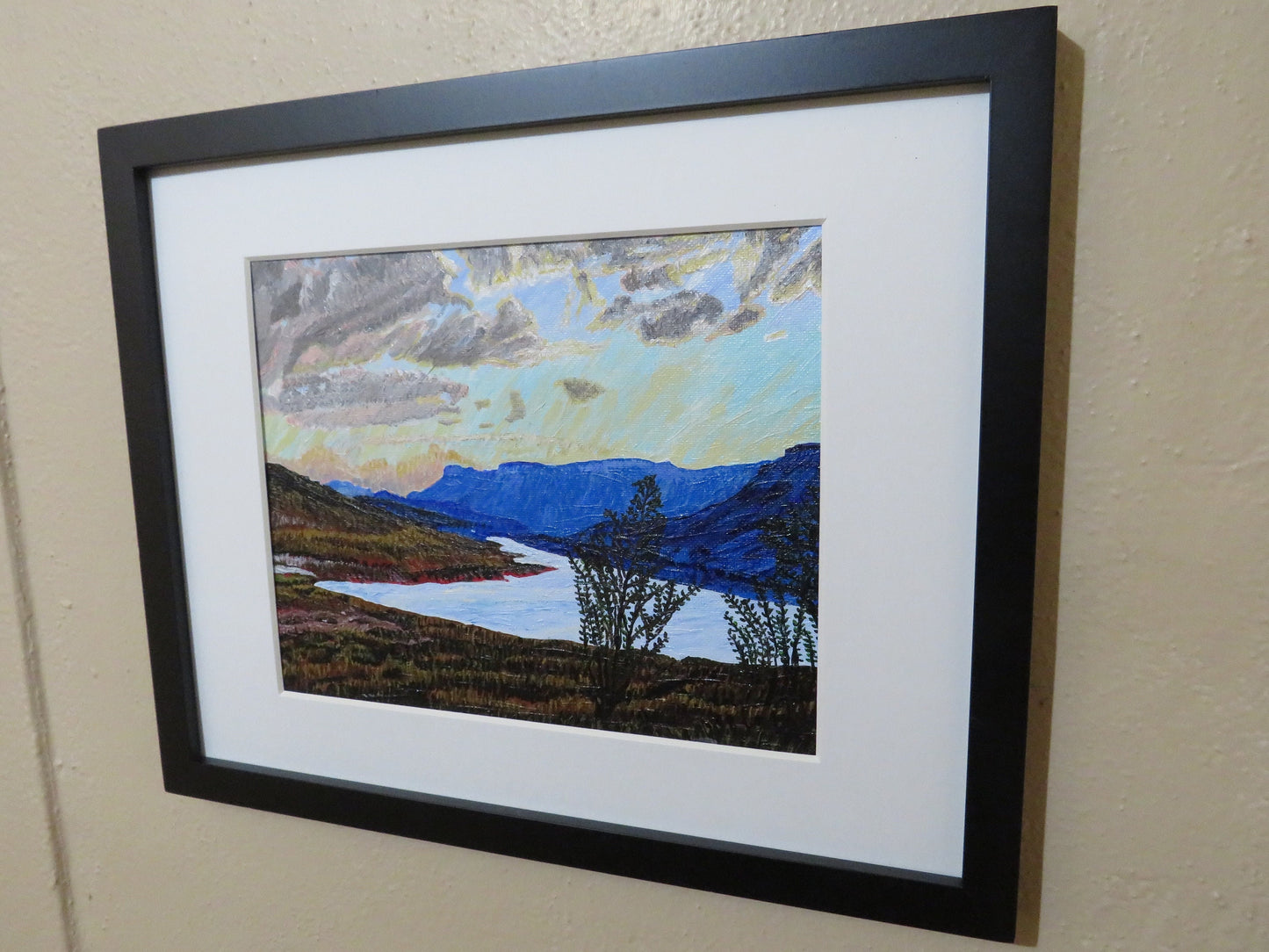 Hand-Painted Curecanti National Park Acrylic Canvas Art, Blue Mesa Landscape Wall Decor, 8x10