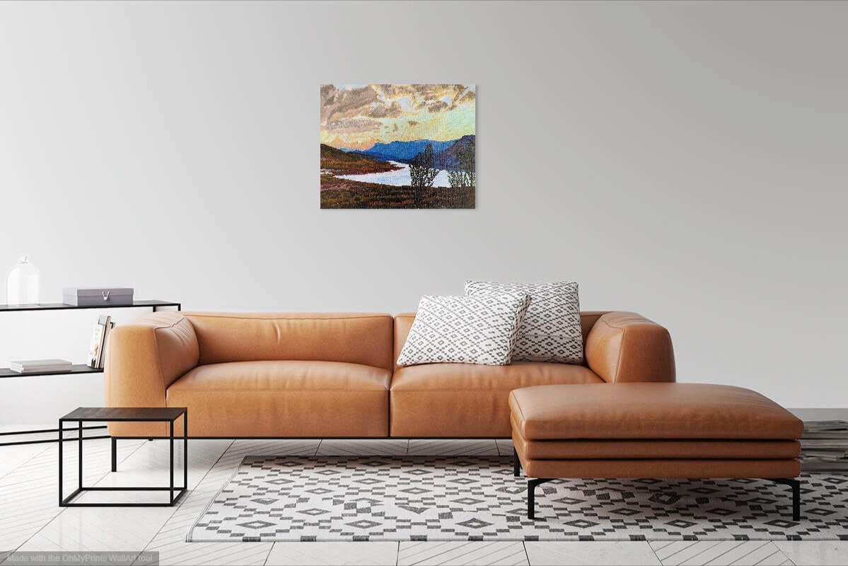 Hand-Painted Curecanti National Park Acrylic Canvas Art, Blue Mesa Landscape Wall Decor, 8x10