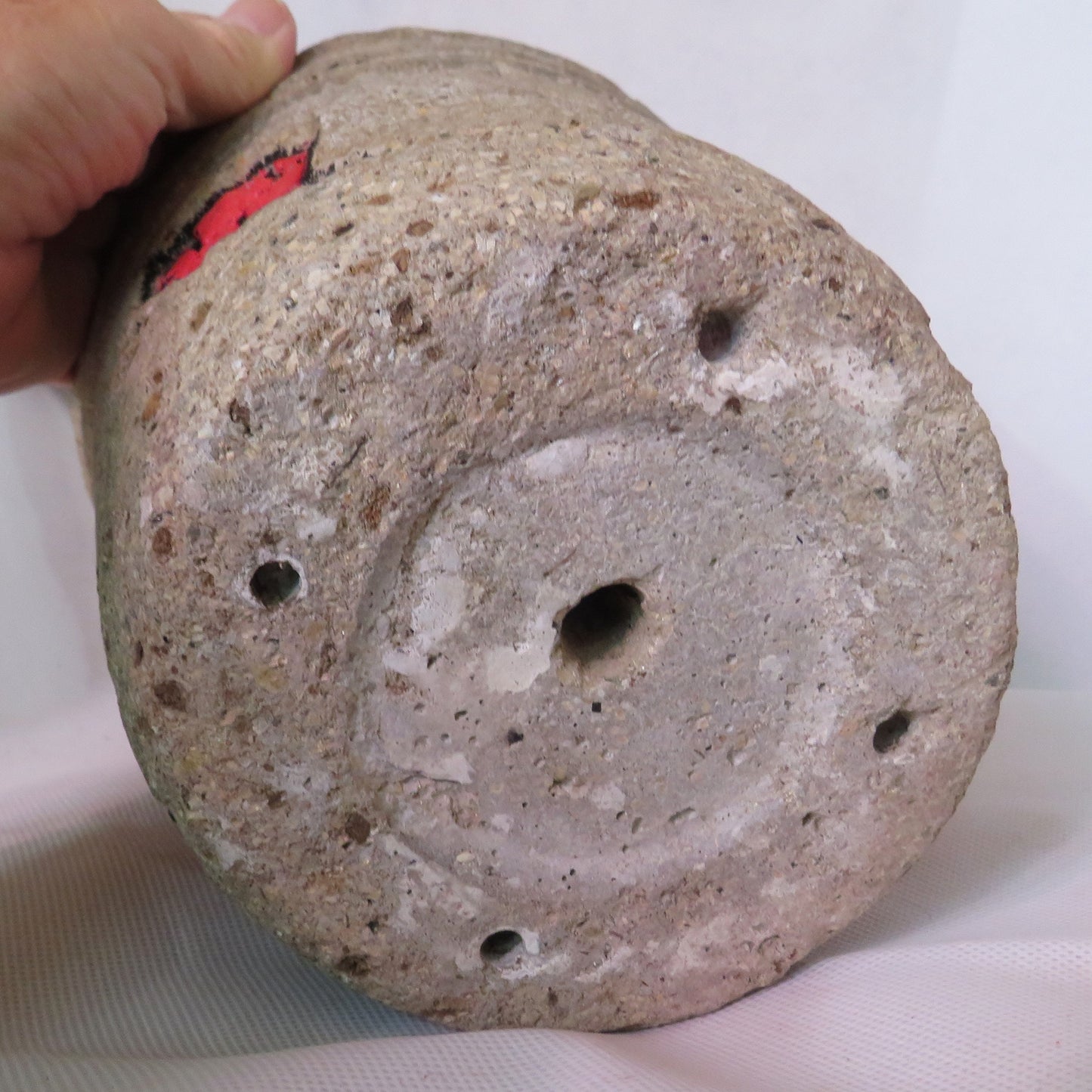 Unique Hypertufa Planter with Vintage Brick Design, Rustic 6.25 Hand-Carved Stone Pot for Plants