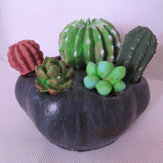 Handmade Cement Paw Planter - Unique 2x4 inch Succulent Pot, Colorful Animal Paw Design, Optional Faux Plants