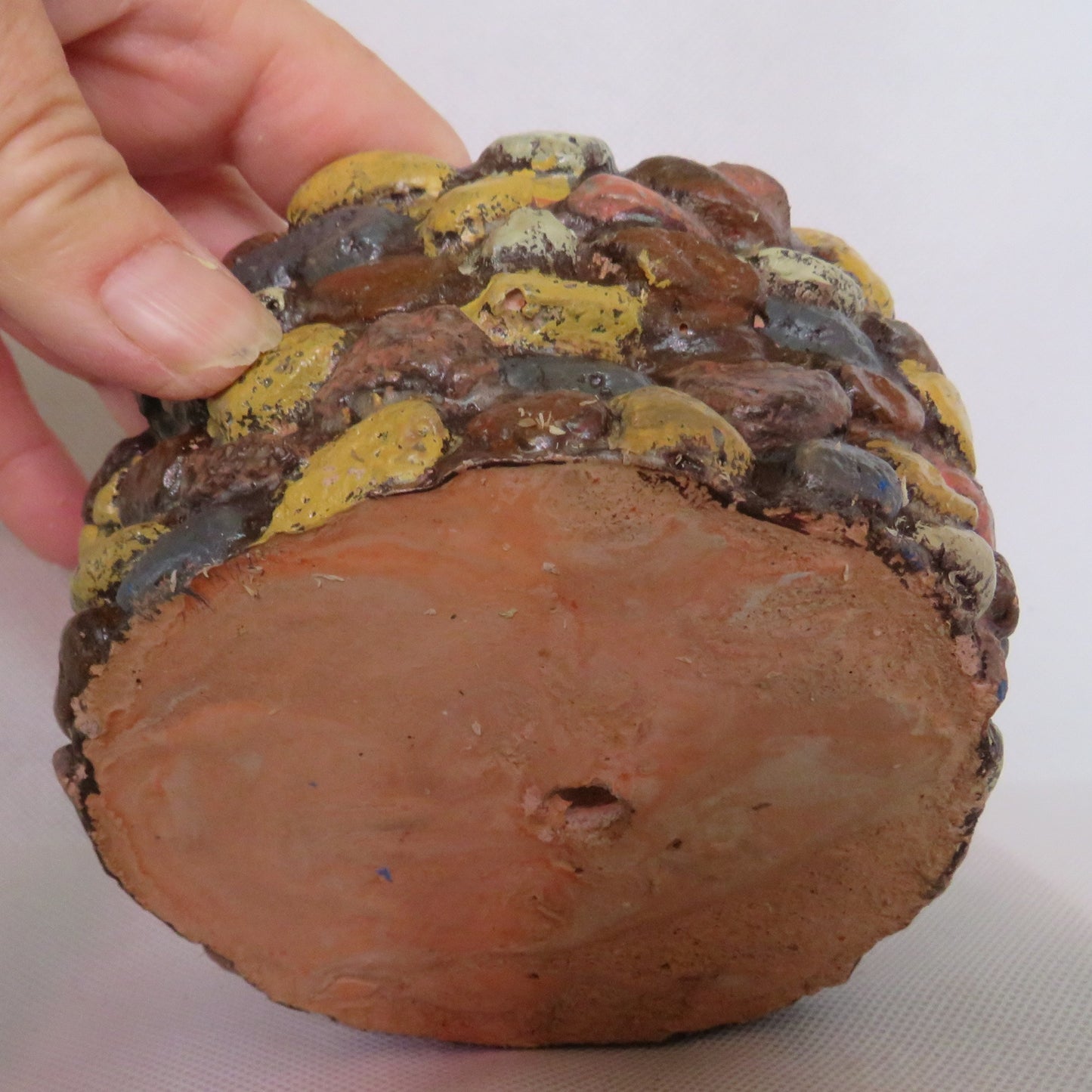 Colorful Pebble Cement Succulent Planter | Small Round Decorative Pot with Optional Faux Plants