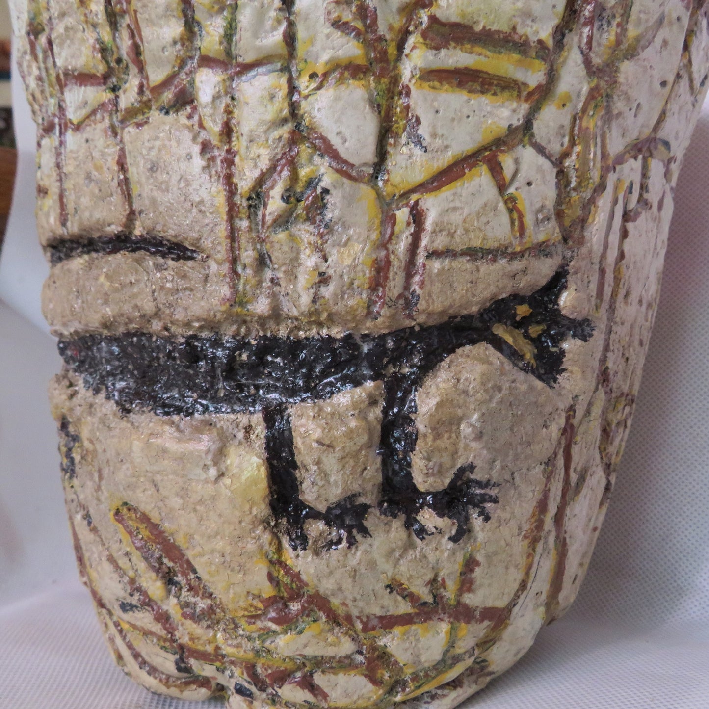 Unique 7 Inch Hypertufa Cat Petroglyph Planter - Indoor/Outdoor Native American Art