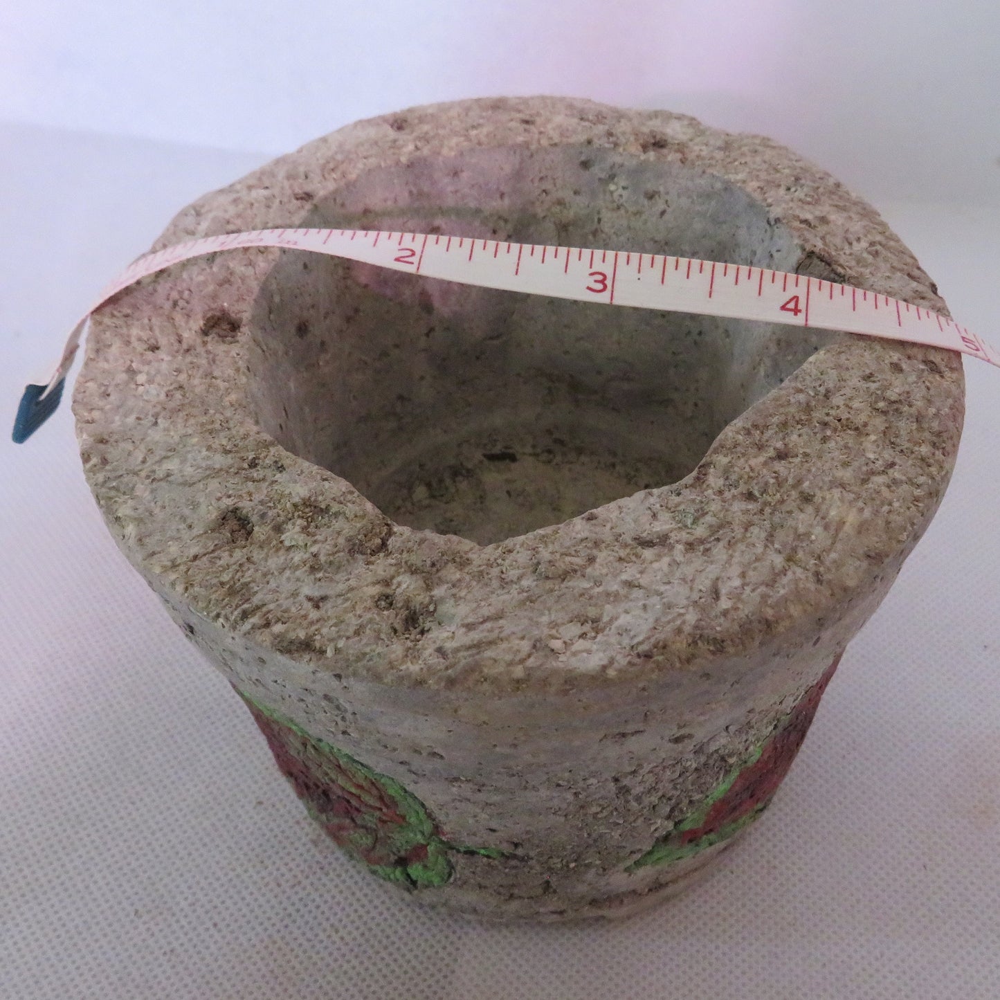 Rustic Handcrafted Hypertufa Planter with Coleus Leaf Impressions, Rich Red-Green, 4.5 Unique Garden Decor