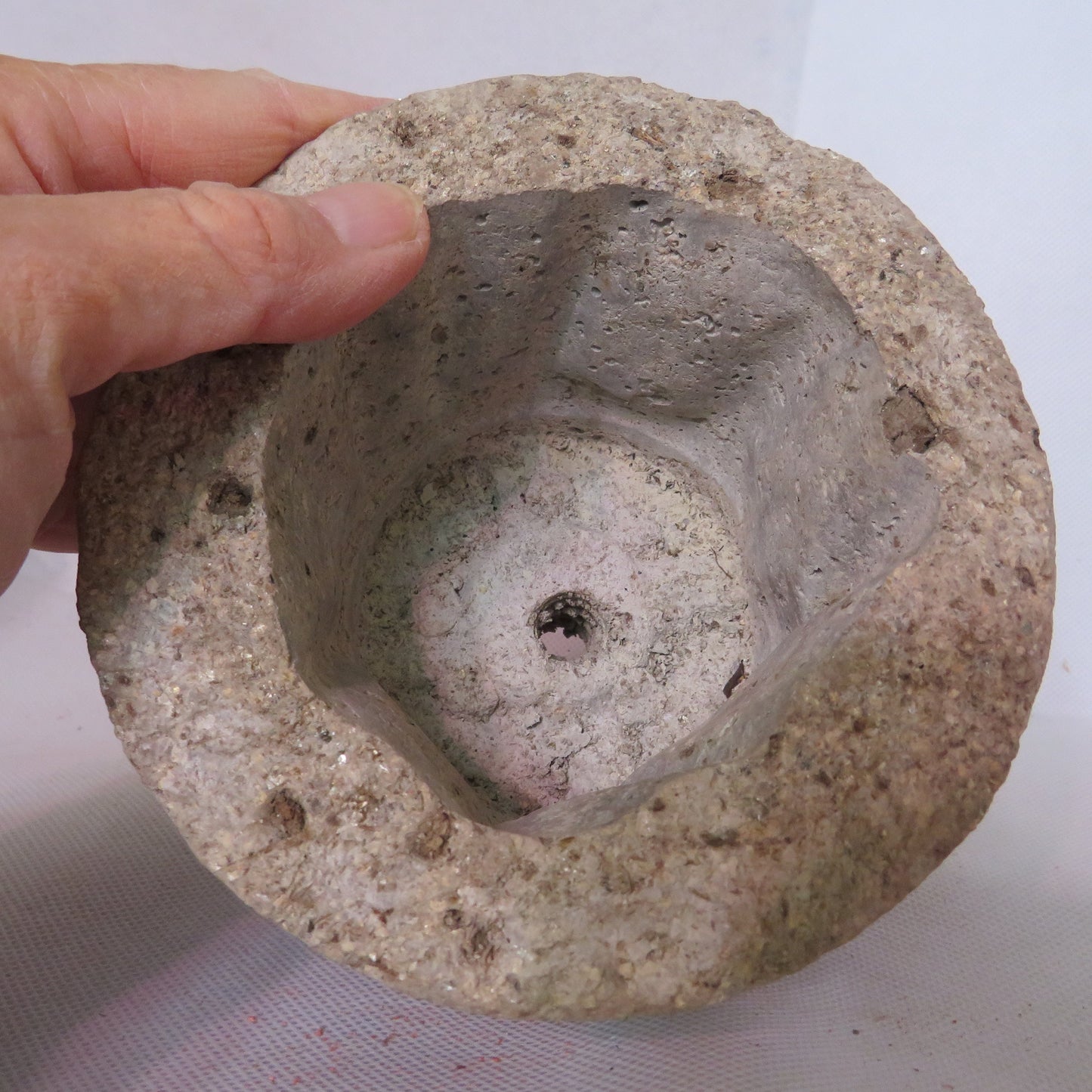 Handcrafted Hypertufa Planter with Vibrant Coleus Leaf Impressions, Perfect for Indoor Plants