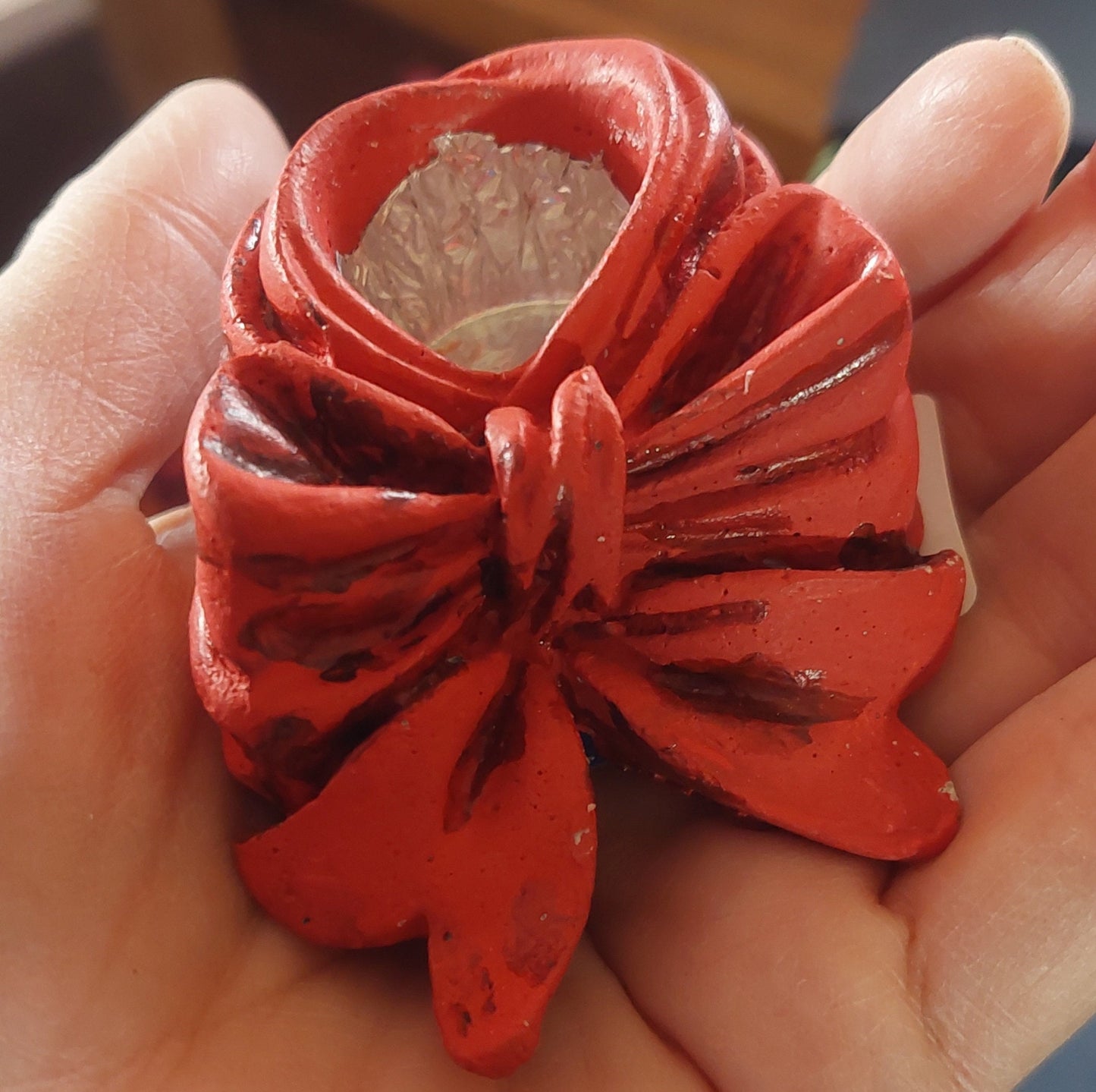 Delicate Bow Candleholders for Tapered Candles, Decor for Christmas, or Other Occasions, Handmade Cement Art