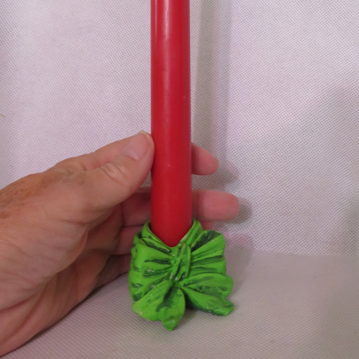 Delicate Bow Candleholders for Tapered Candles, Decor for Christmas, or Other Occasions, Handmade Cement Art