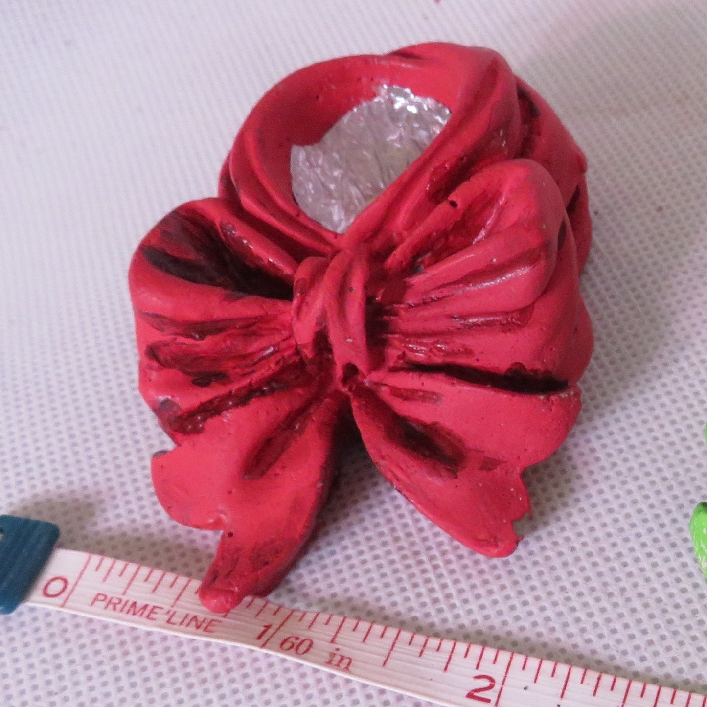 Delicate Bow Candleholders for Tapered Candles, Decor for Christmas, or Other Occasions, Handmade Cement Art