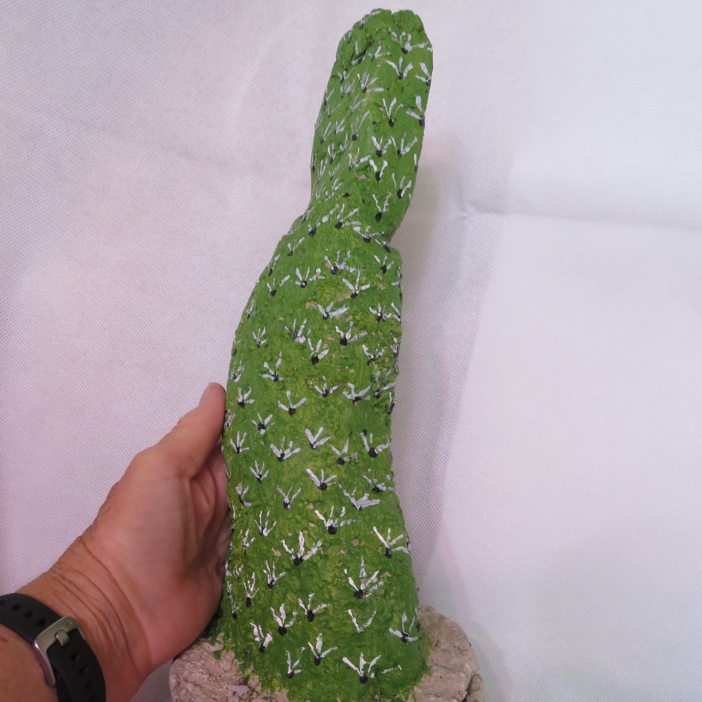 Handcrafted Hypertufa Prickly Pear Cactus Sculpture for Garden Decor