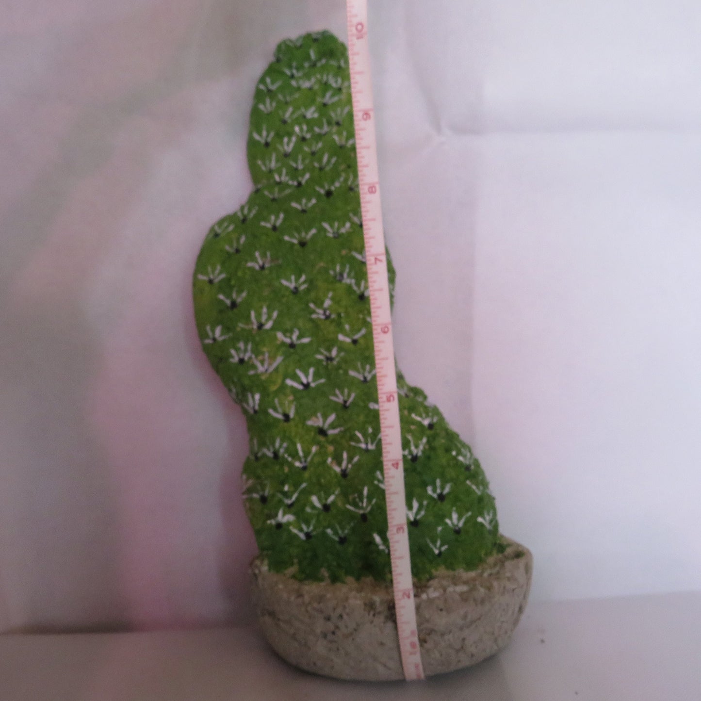 Handcrafted Hypertufa Prickly Pear Cactus Sculpture for Garden Decor
