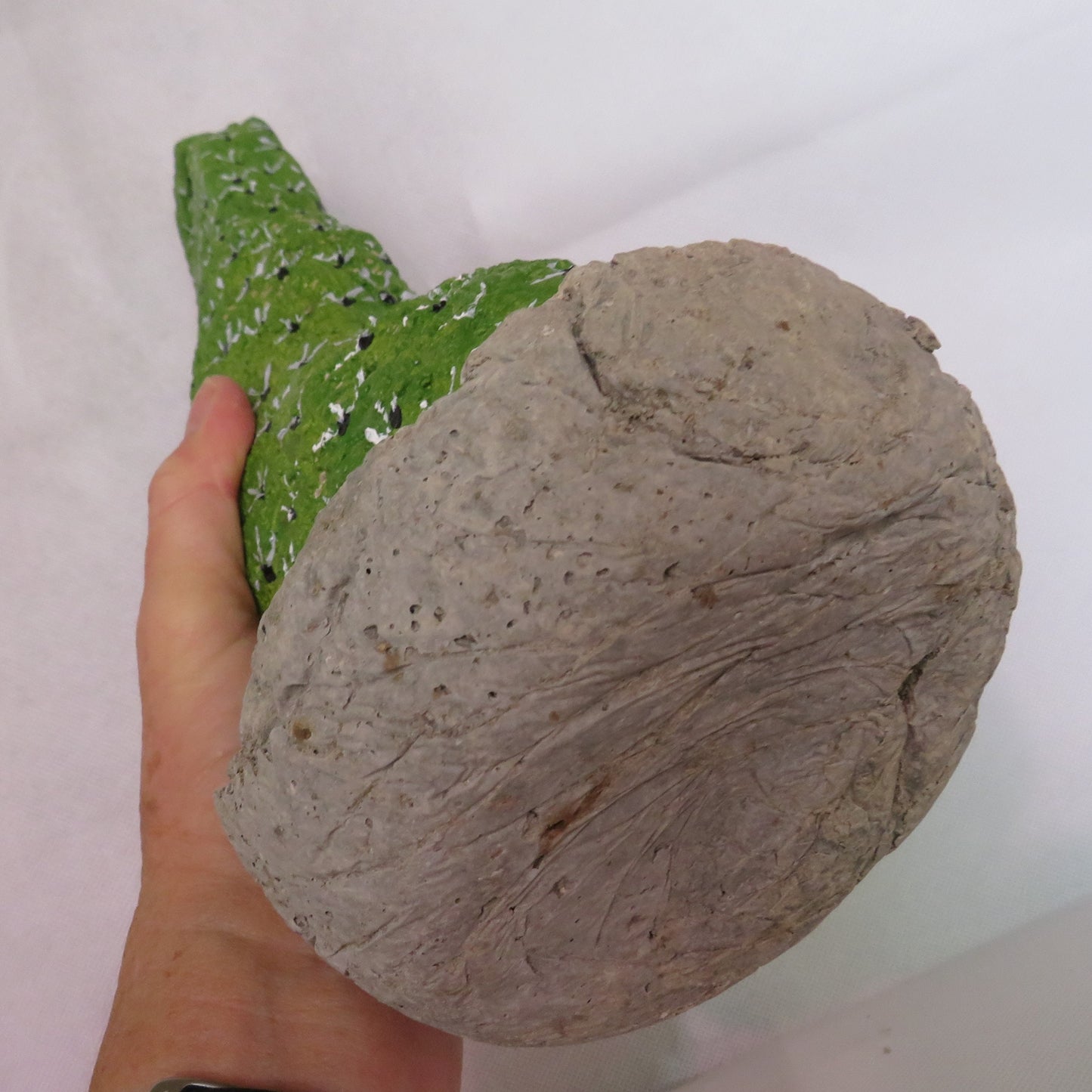 Handcrafted Hypertufa Prickly Pear Cactus Sculpture for Garden Decor