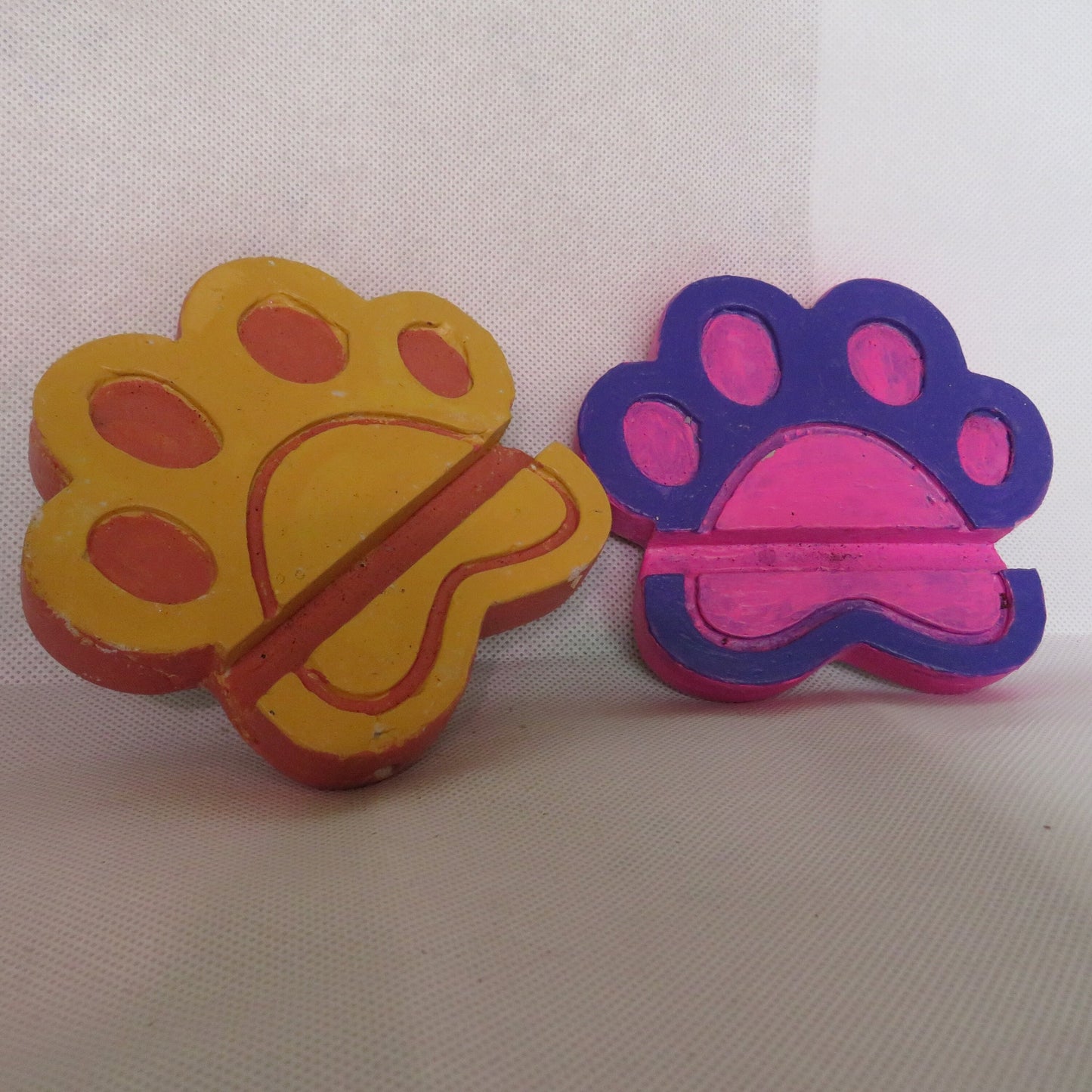 Handcrafted Paw Print Cement Phone or Card Holder - Multipurpose Desk Organizer for Pet Lovers