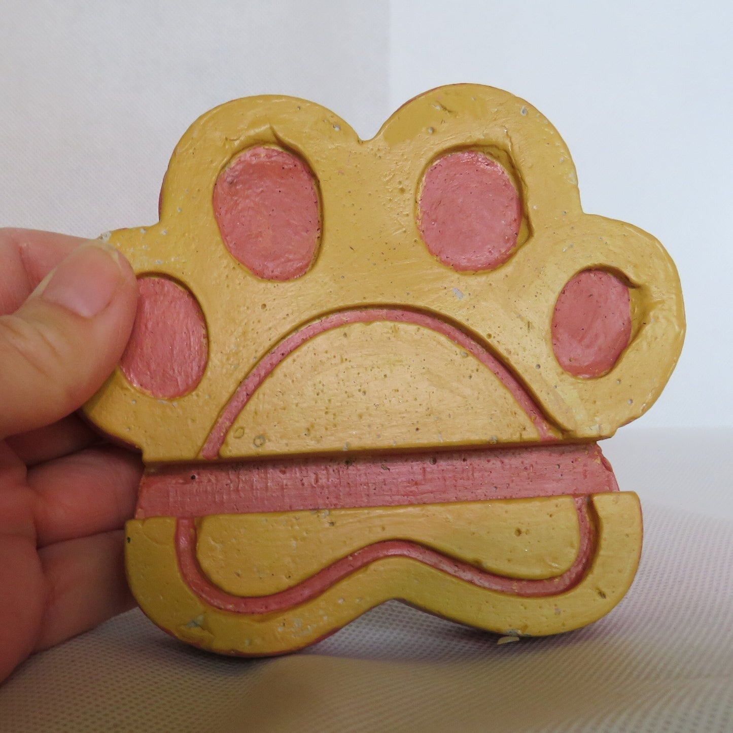 Handcrafted Paw Print Cement Phone or Card Holder - Multipurpose Desk Organizer for Pet Lovers