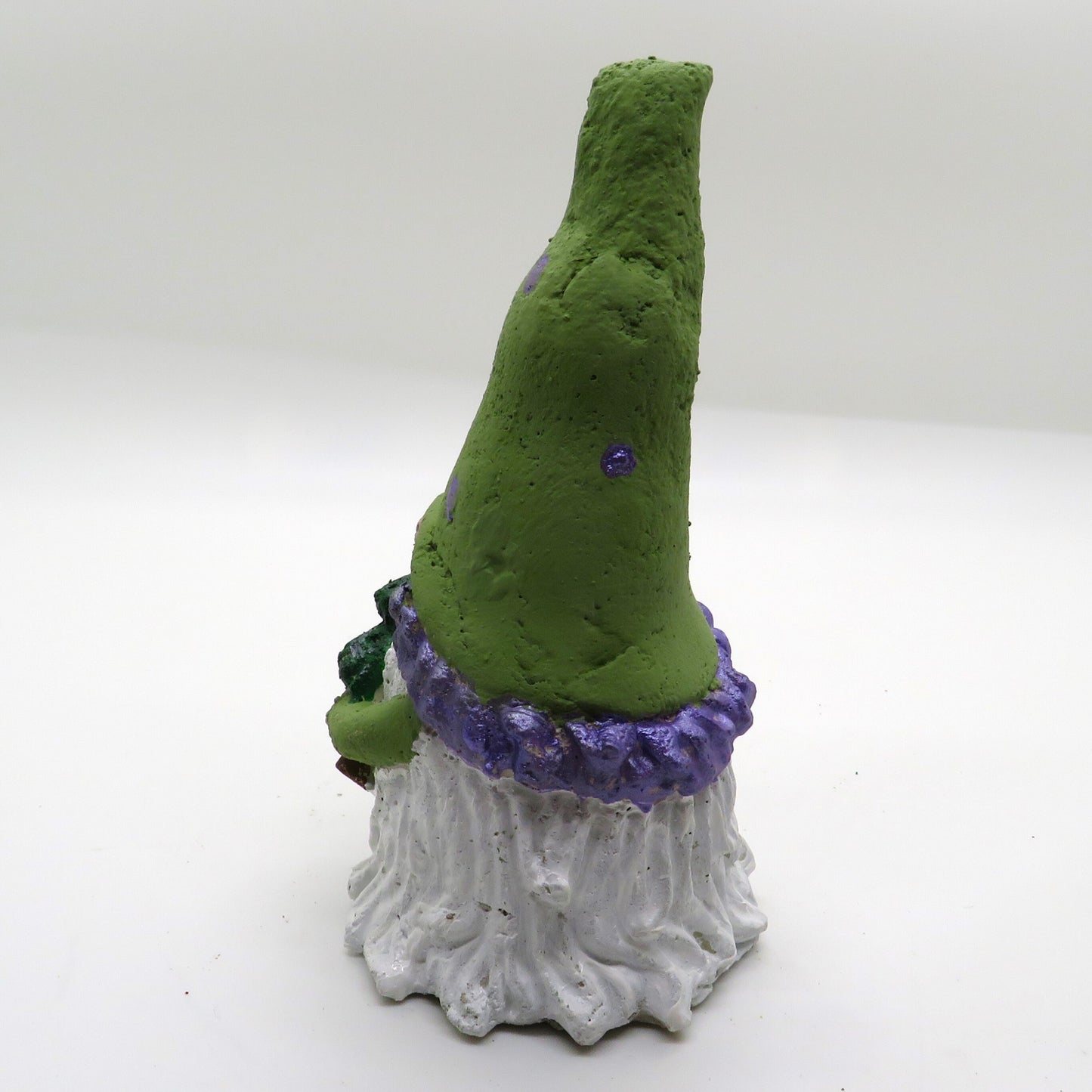Gnome figurine with Christmas tree, handmade, hand-painted, garden gnome 5.5 inches tall