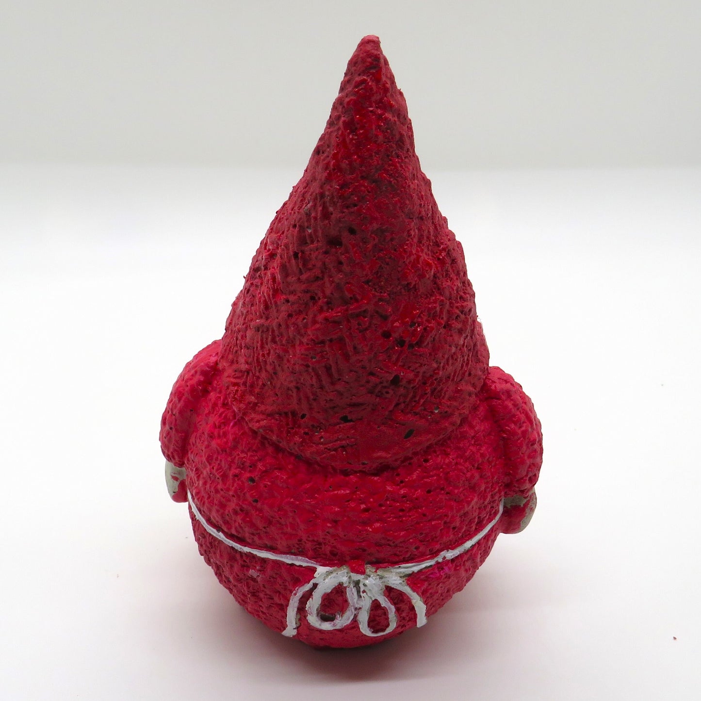 Girl gnome figurine in dress with braids and apron, handmade, hand-painted, cement figurine garden gnome 4.25 inches tall