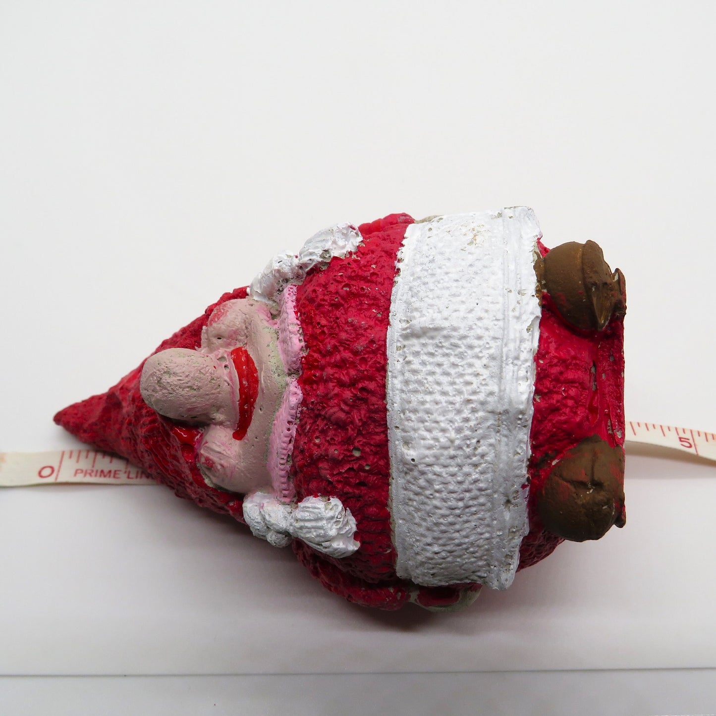 Girl gnome figurine in dress with braids and apron, handmade, hand-painted, cement figurine garden gnome 4.25 inches tall