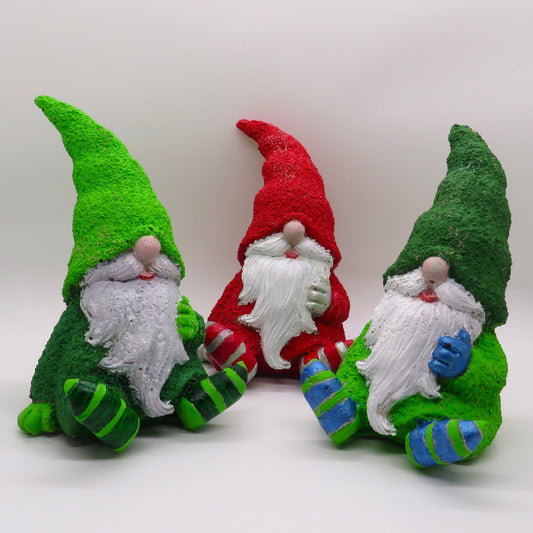 Handcrafted Textured Garden Gnome with Pointed Hat - Festive Home Decor, Multiple Colors