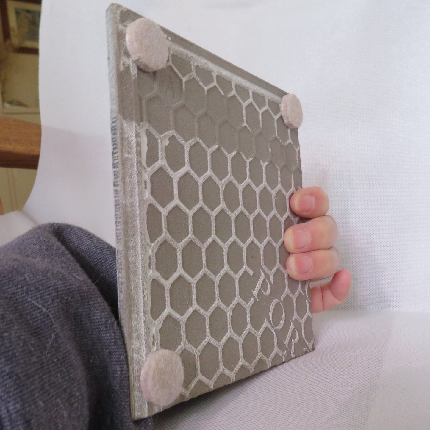 Hand-Painted Coneflower Tile Trivet - 6x6 Ceramic Kitchen Decor with Vibrant Floral Artwork