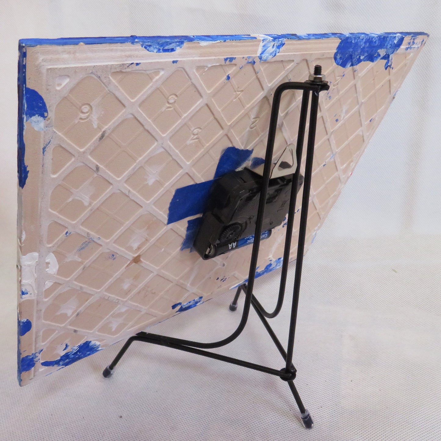 Handmade Colorado Time State Flag Pour Paint Art Clock 8x10 Recycled Tile - Eco-Friendly Home Decor