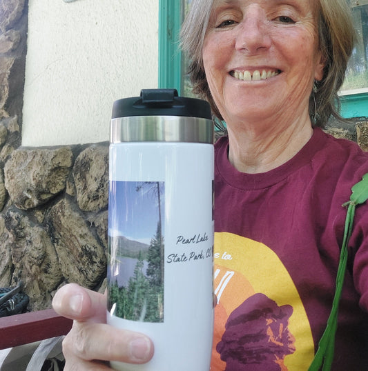 15oz Travel Tumbler with Pearl Lake State Park Photos | Unique Design by Namesake's Granddaughter