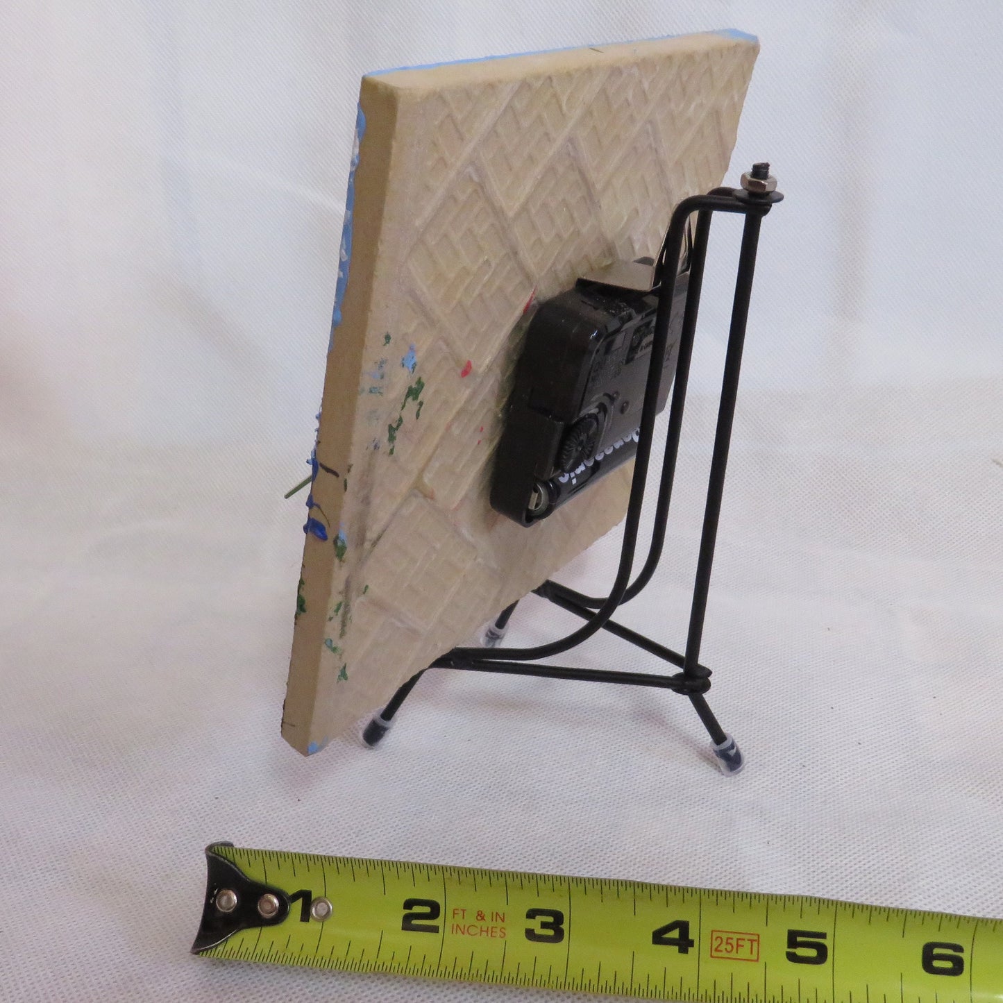 Hand Painted Tile Clock - Road from Steamboat Lake to Clark, CO - Recycled Habitat Tile - 6x6 Decor Painted by Local Artist