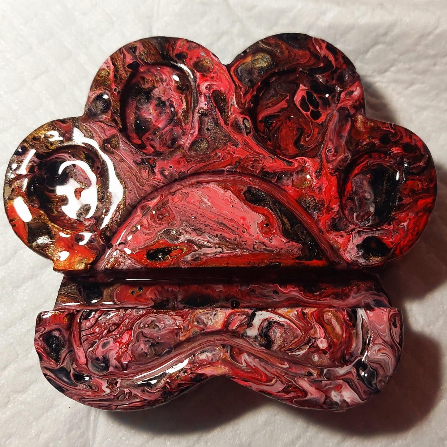 Handcrafted Paw Print Cement Phone or Card Holder - Multipurpose Desk Organizer for Pet Lovers