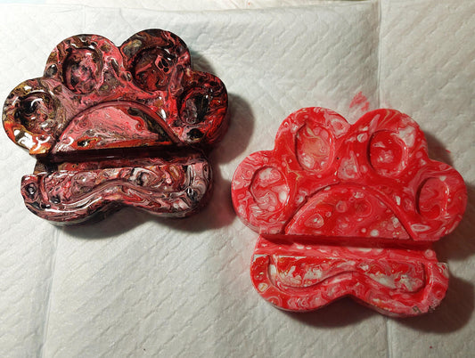 Handcrafted Paw Print Cement Phone or Card Holder - Multipurpose Desk Organizer for Pet Lovers