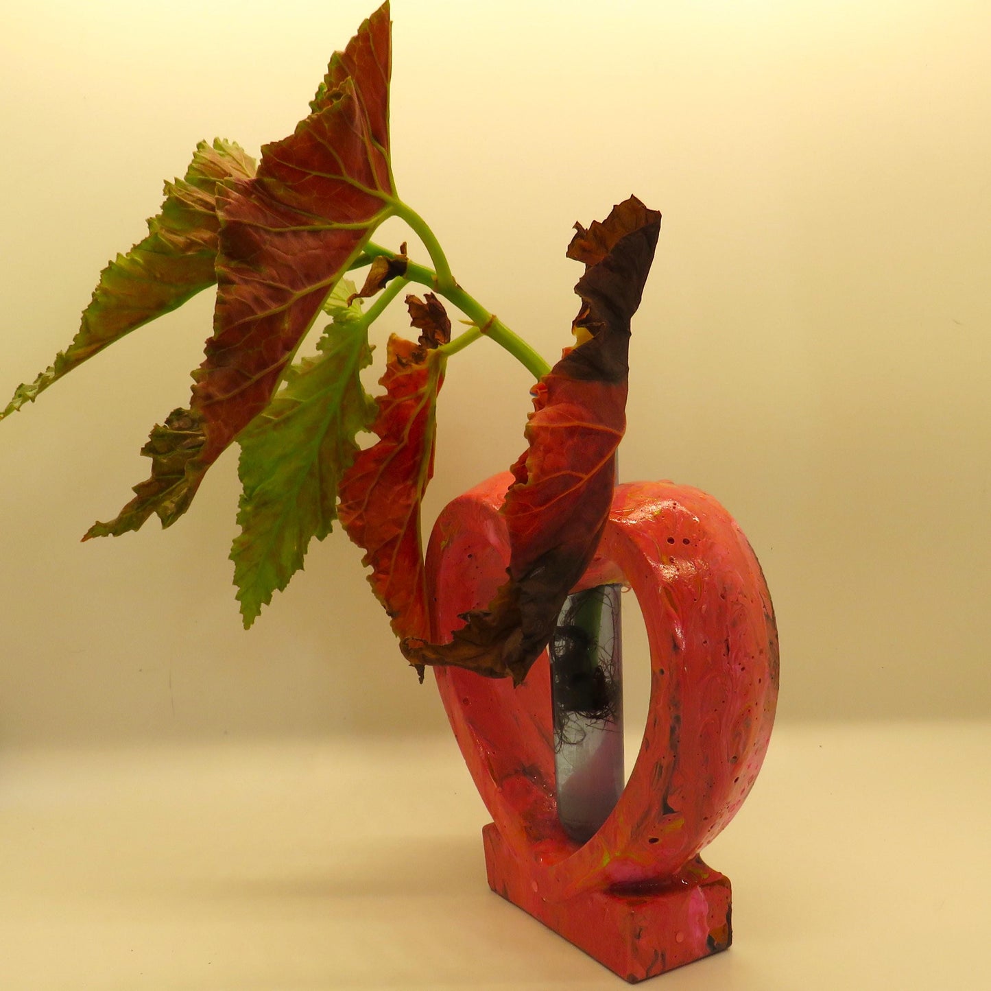 Hand-Painted Cement Heart Plant Test Tube Vase | Rooting Tube Holder | Unique Valentine's Gift for Plant Lovers