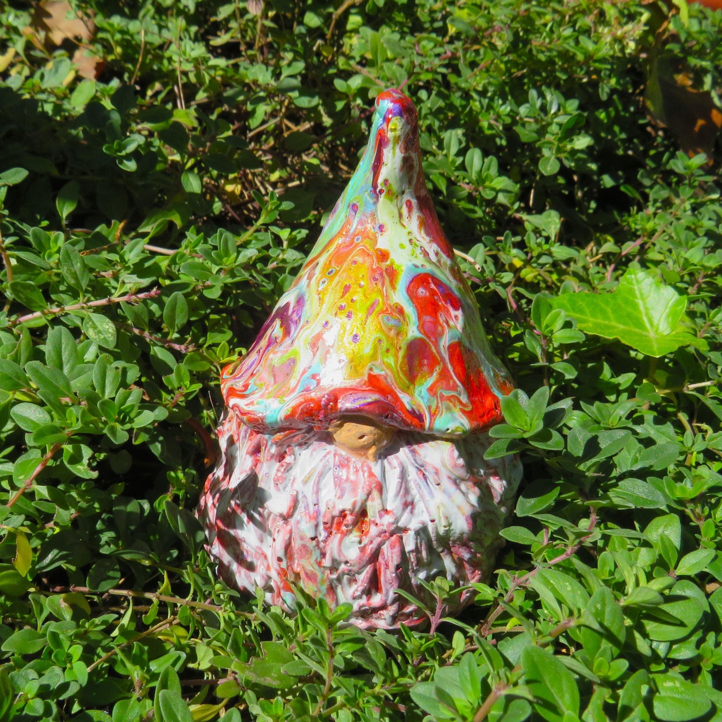 Handcrafted Cement Gnome - Fall and Holiday Painted Garden Decor - Swedish Mold - Custom Colors Available