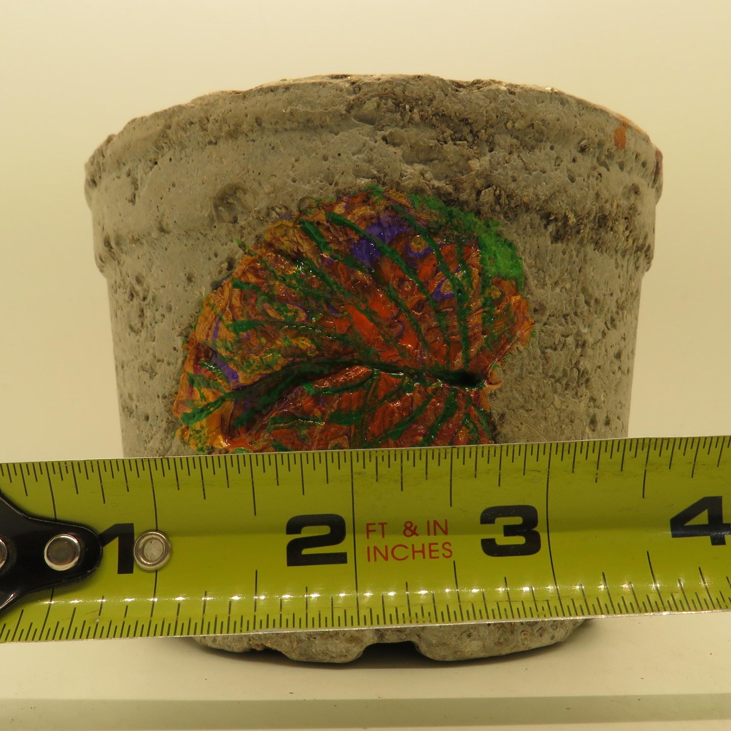 Unique Handmade Hypertufa Planter with Fall Coleus Leaf Imprints - Indoor Outdoor Succulent Pot